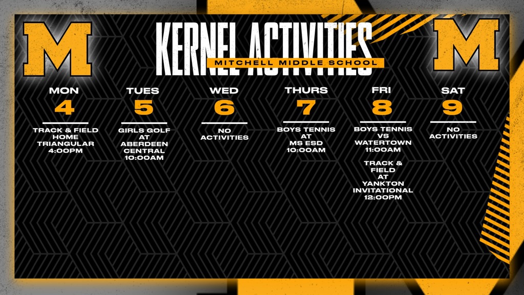 Mitchell Middle School Activities This Week