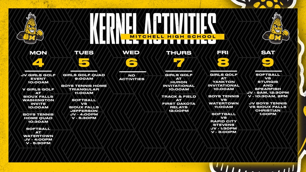 Mitchell High School Activities This Week