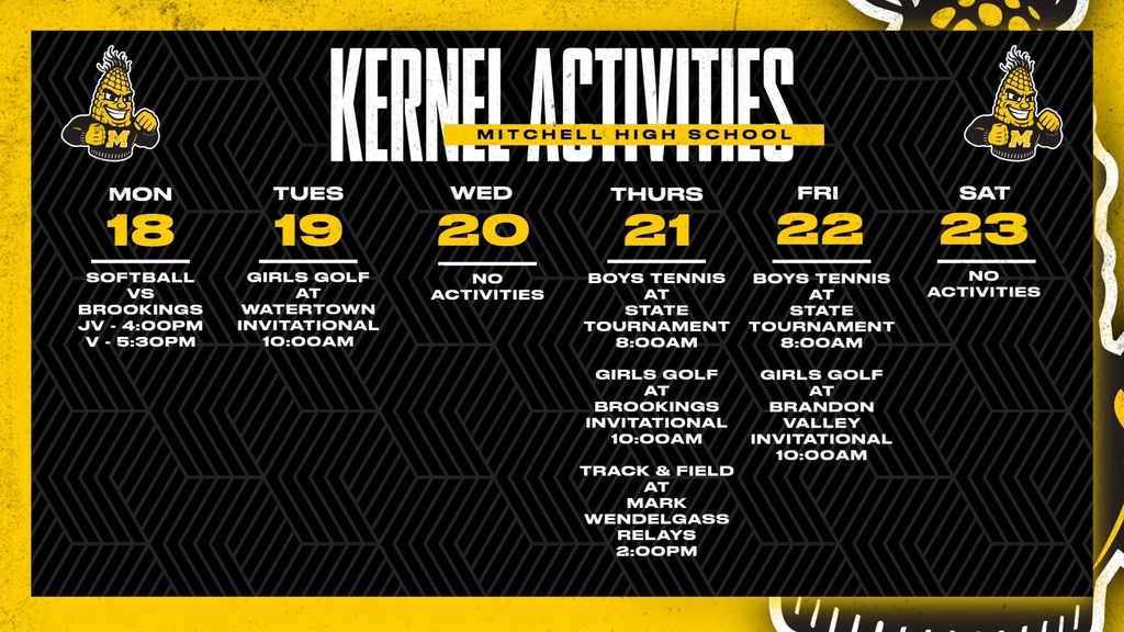 Mitchell High School Activities This Week