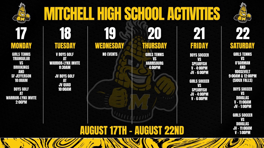 Mitchell High School Activities This Week