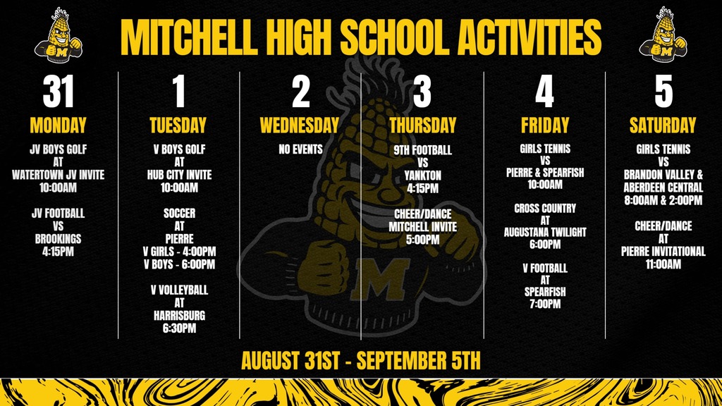 Mitchell High School Activities This Week