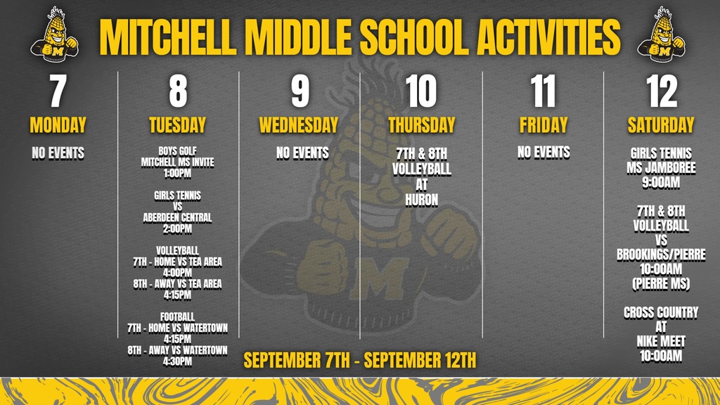 Mitchell Middle School Activities This Week