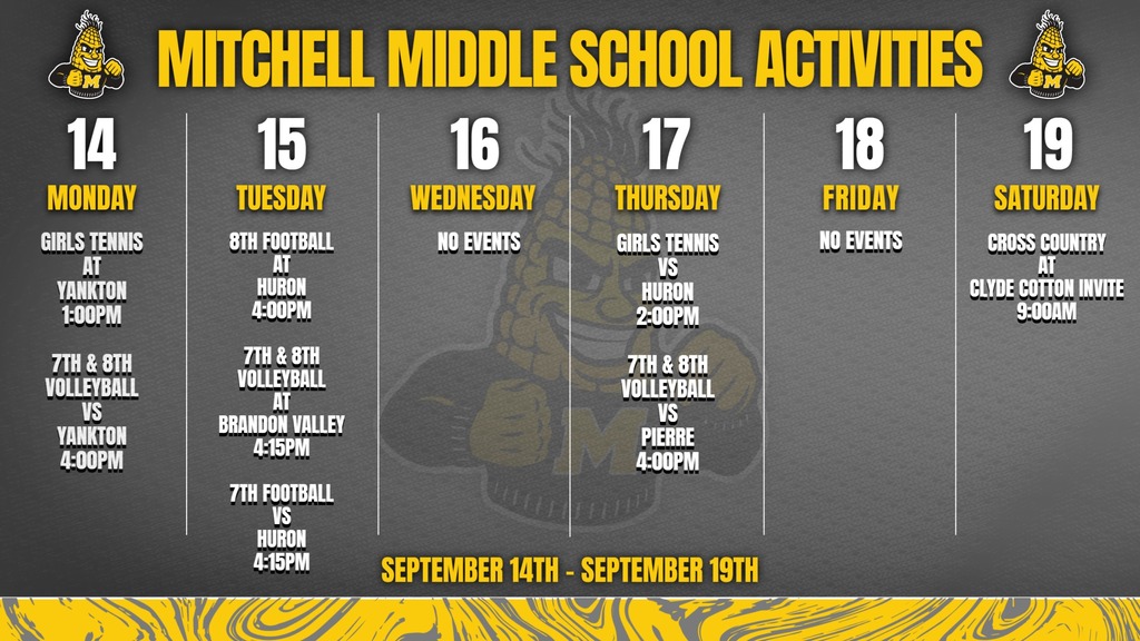 Mitchell Middle School Activities This Week