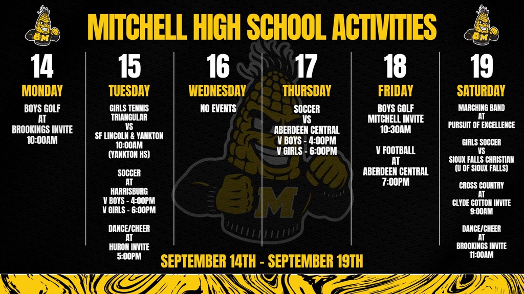 Mitchell High School Activities This Week