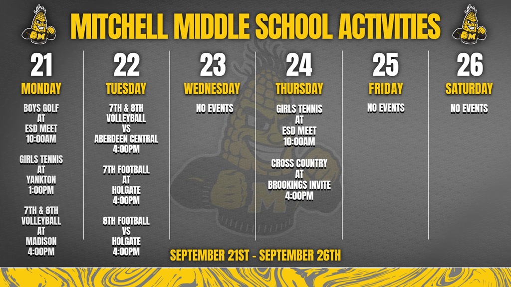 Mitchell Middle School Activities This Week
