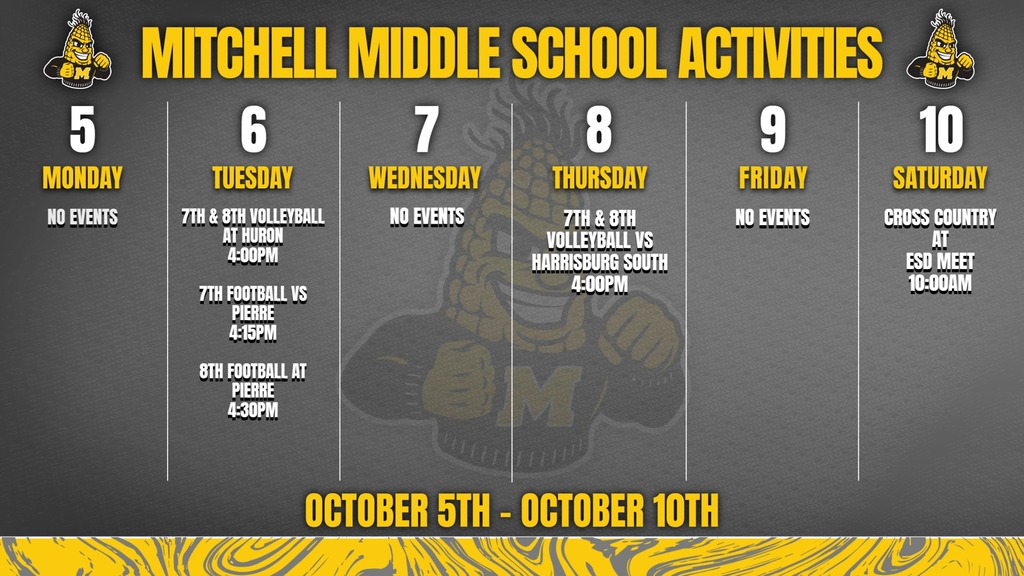 Mitchell Middle School Activities This Week
