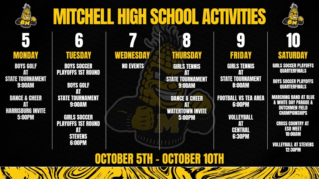 Mitchell High School Activities This Week