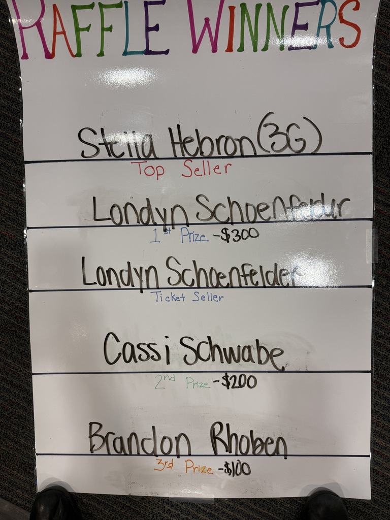 Raffle Ticket Winners