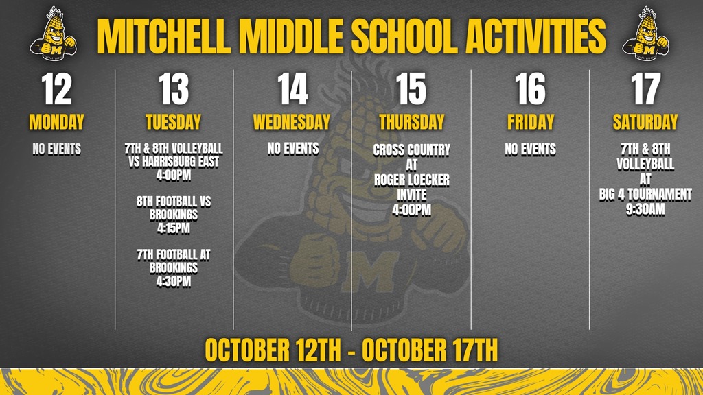 Mitchell Middle School Activities This Week