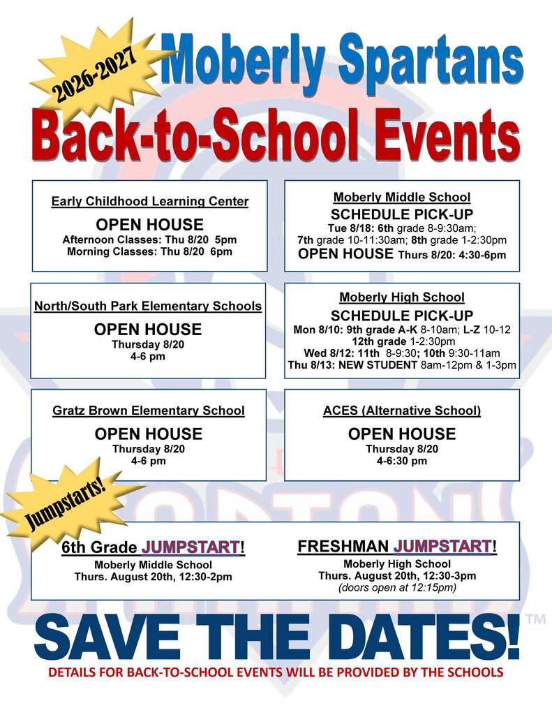 This is a list of all Back-to-School Events at the Schools that have been added to the Administrator Calendar