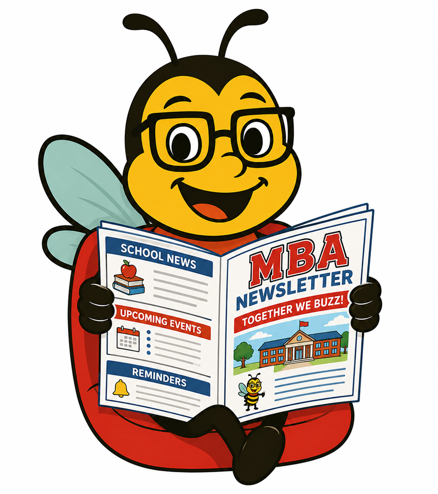 mascot reading newsletter