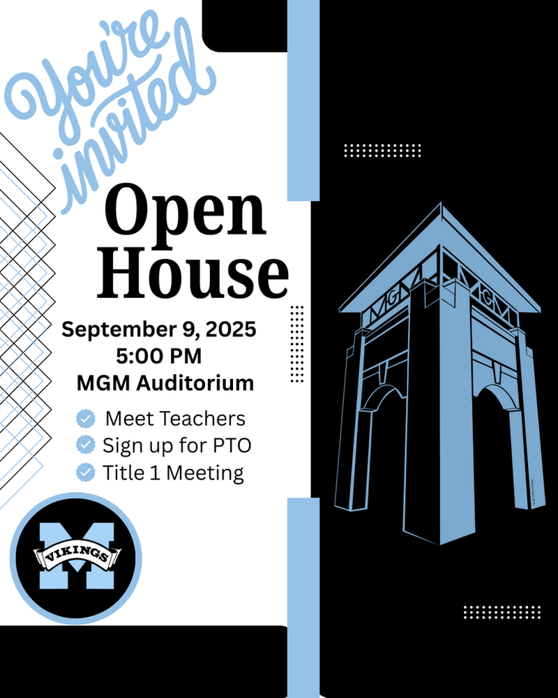 Open House flyer including the date and time of Open House