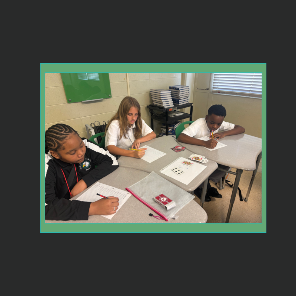Students in Mrs. Collier's math class learning integers. 