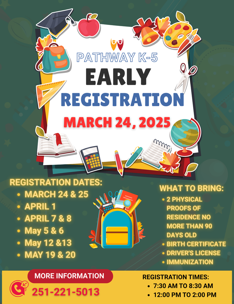Parents, please make plans to register your student on the days listed above.