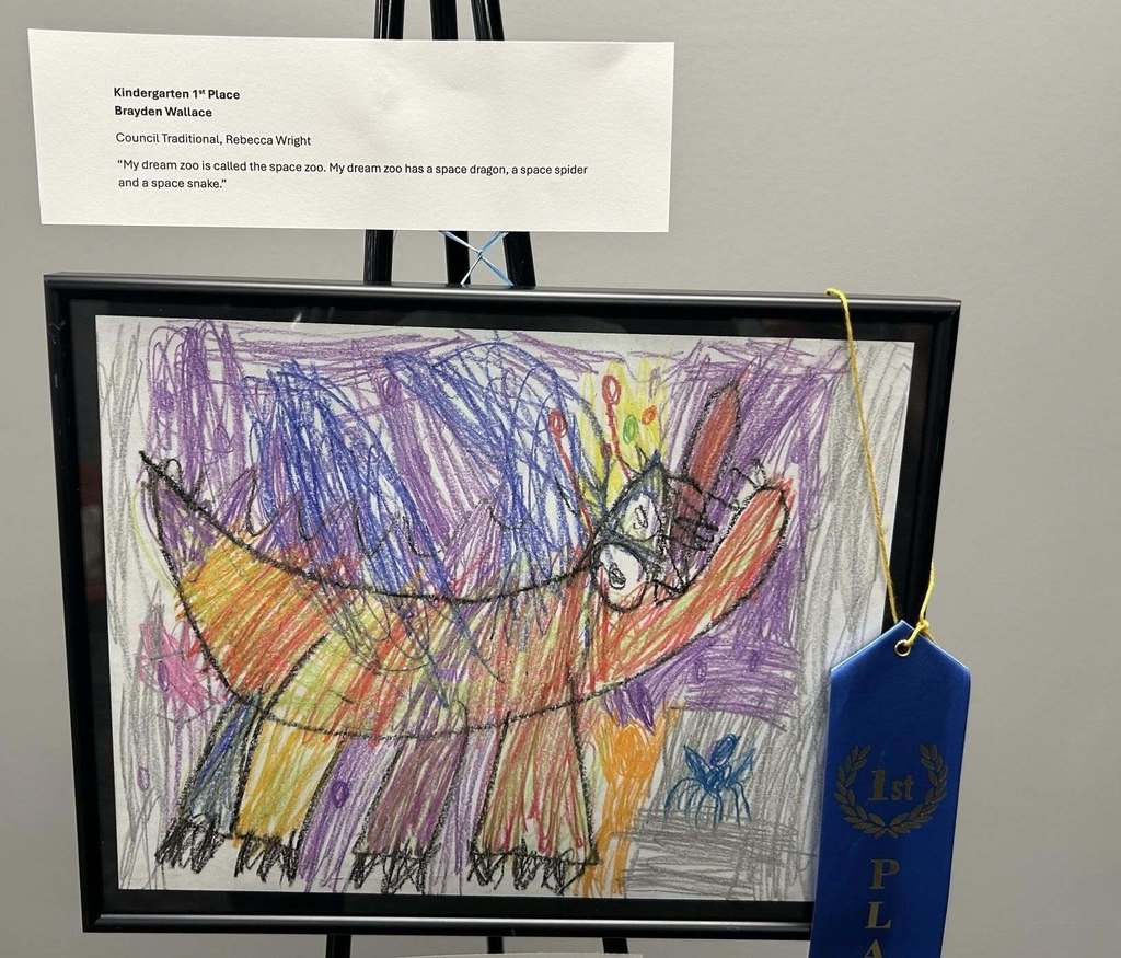 Kindergarten First Place winner artwork during dreamARCHITECTURE reception
