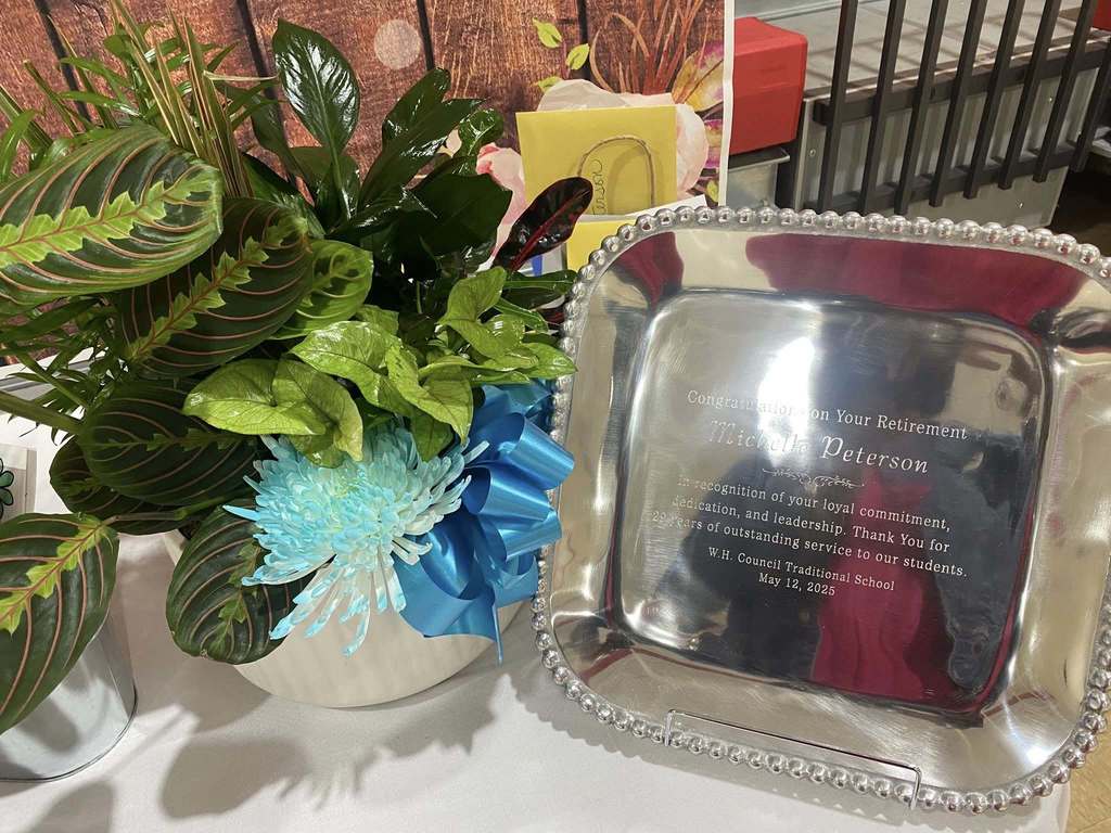 Michelle Peterson (29 years) Retirement plaque