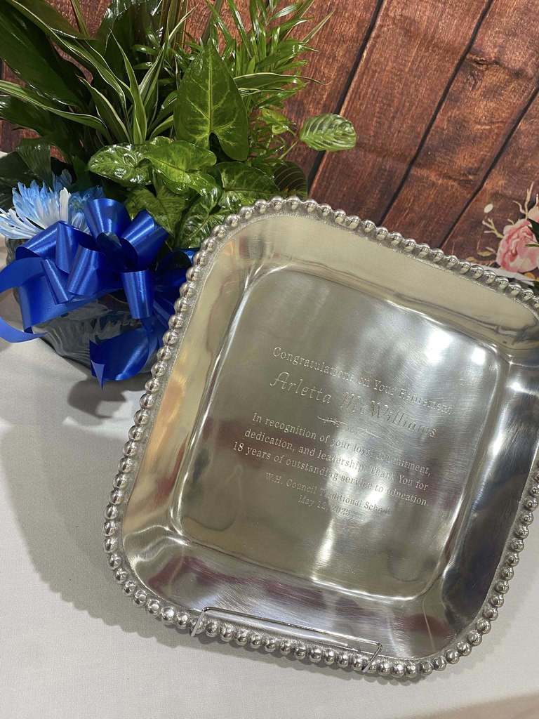 Arletta McWilliams (18 years) retirement placque