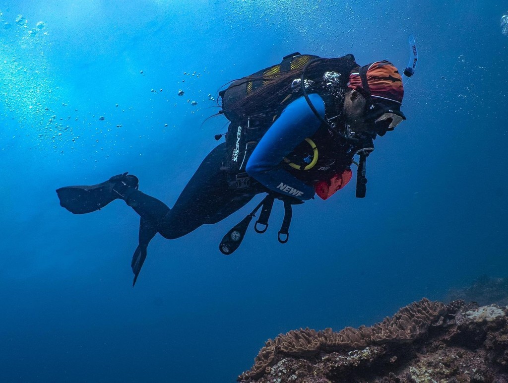 A scuba diver underwater