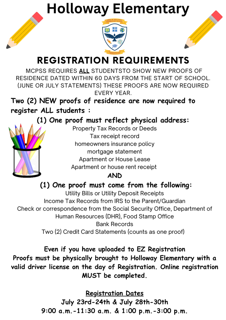 Registration info
