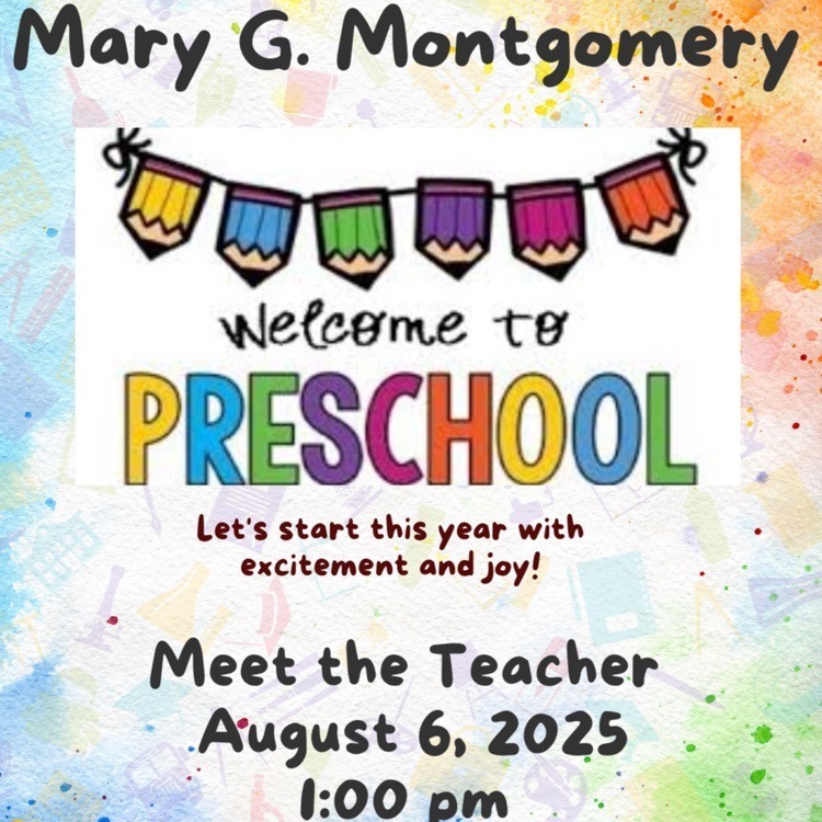 Pre-K meet the teacher event announcement. August 6th at 1:00pm.