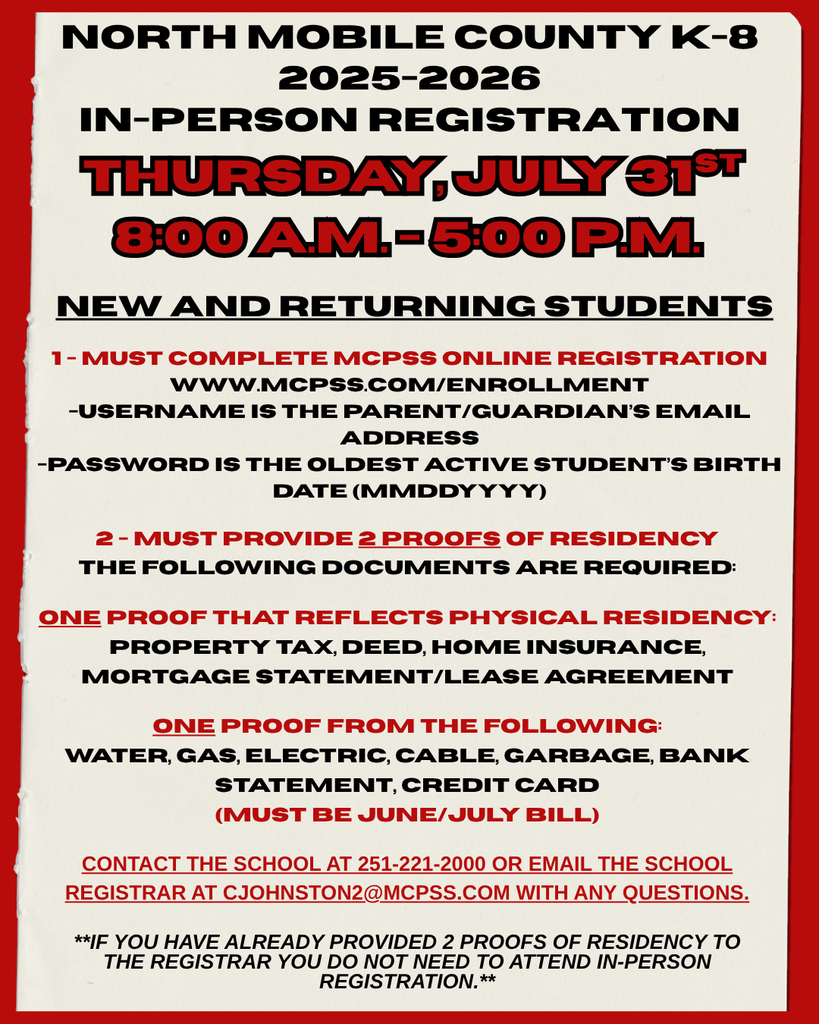 In-Person Registration on Thursday, July 31st from 8:00 a.m. - 5:00 p.m.