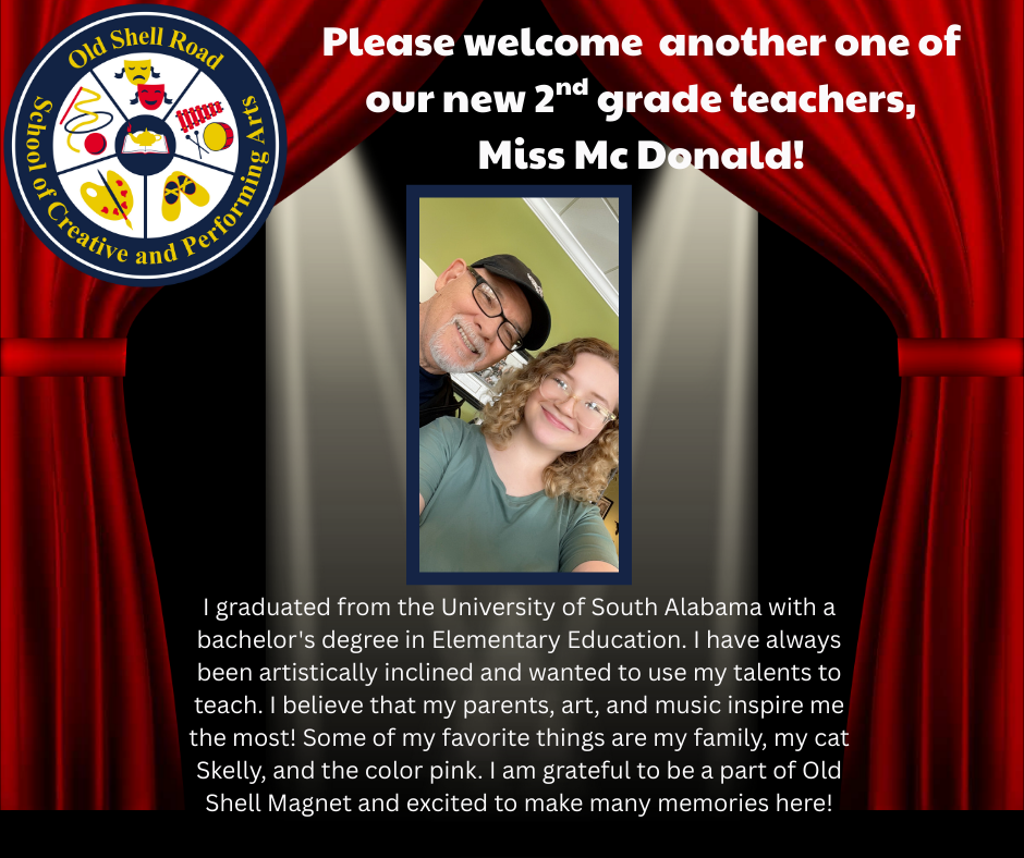 Welcome Miss McDonald to OSR and our second grade team.