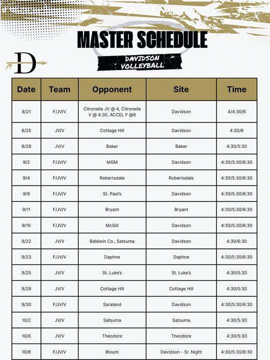volleyball schedule