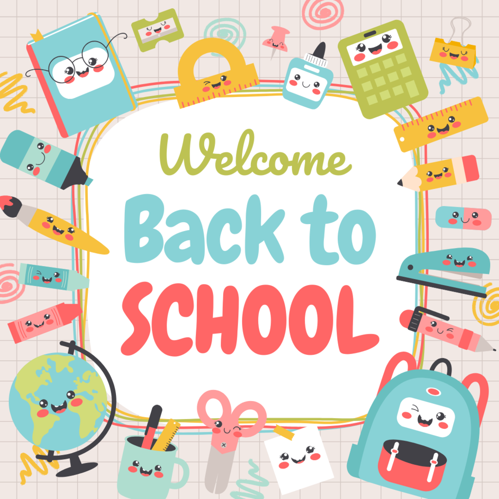 Back to school graphic with school supplies