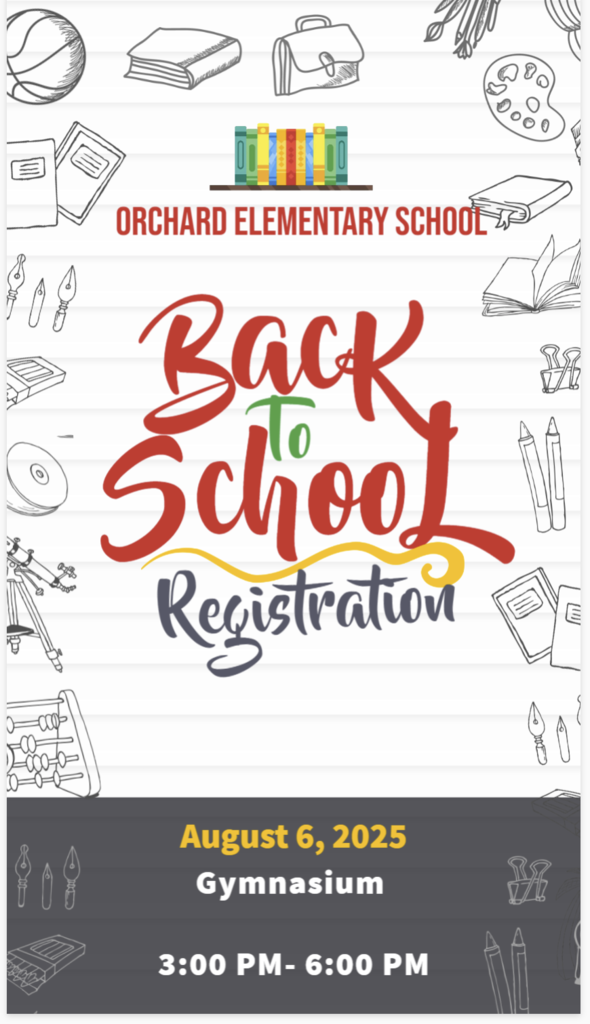 Please Save The Date!!! We will host registration in the gymnasium on Wednesday, August 6, 2025, from 3:00 PM-6:00 PM. Registration has to be complete for your child/children to be added to a classroom roll and attend Meet the Teacher. Registration is for new and returning students. Physical proofs and documentation must be reviewed and turned into the school. If you have any questions, please contact administration. Have a great day!