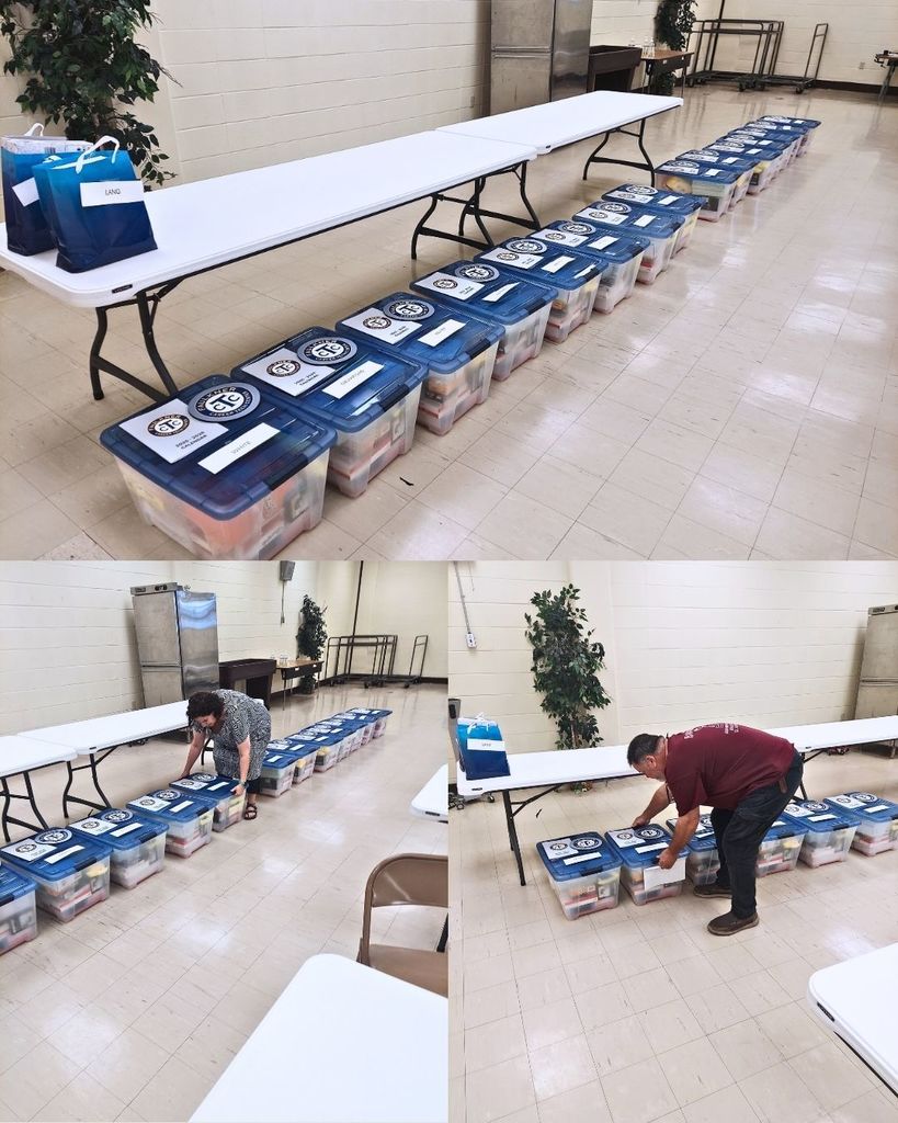Faulkner CTC teachers receiving supplies