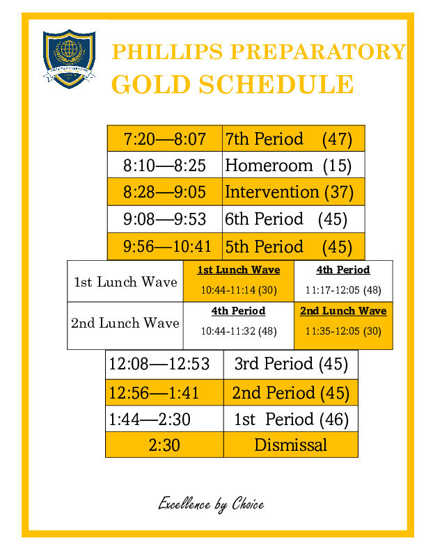 Gold Schedule