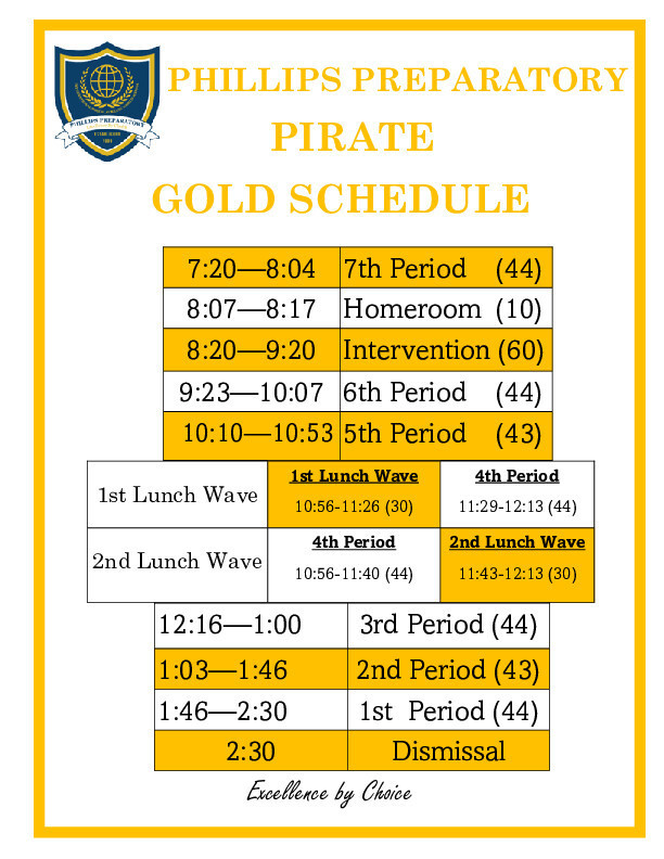 Pirate Gold Schedule