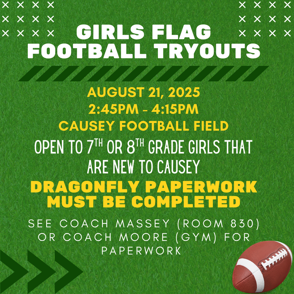 Graphic with Flag football tryout info
