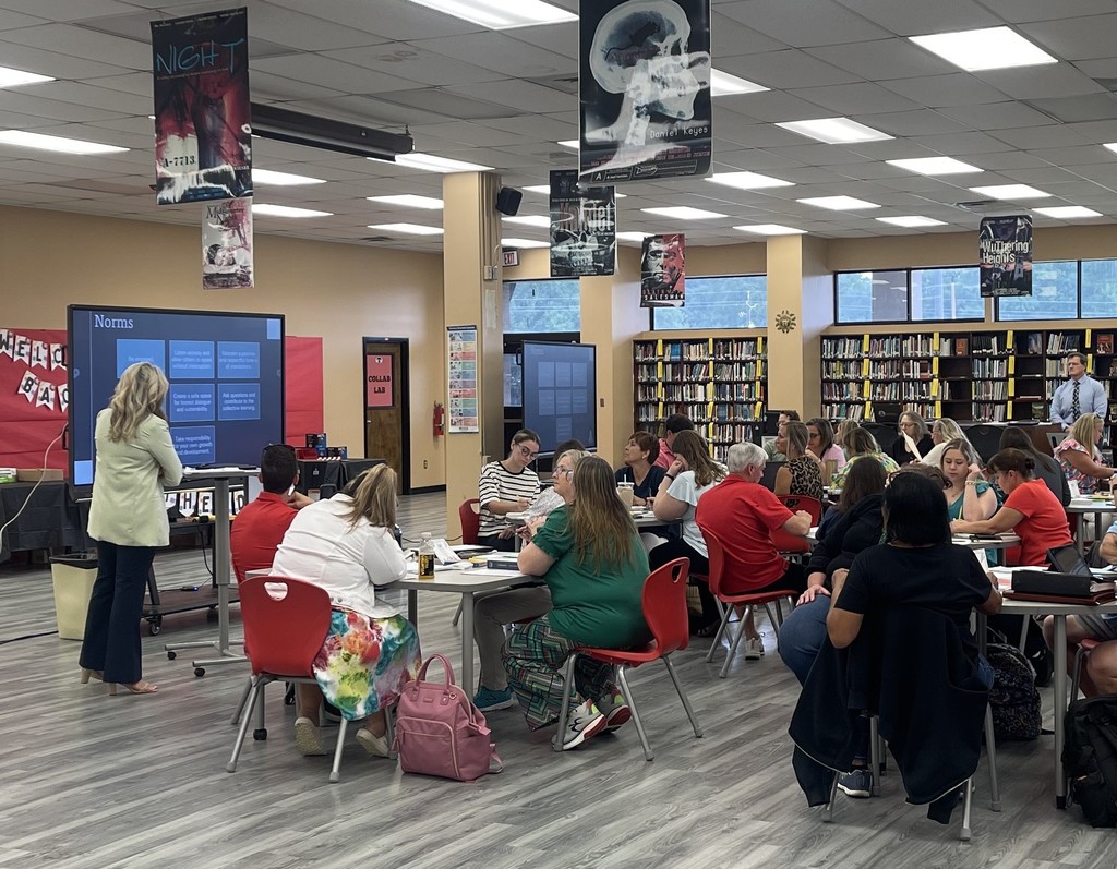 Ms. Krissy Graham presents to the faculty. 
