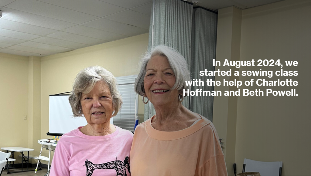In August of 2024, Key Club started a sewing class with the help of Charlotte Hoffman and Beth Powell. 