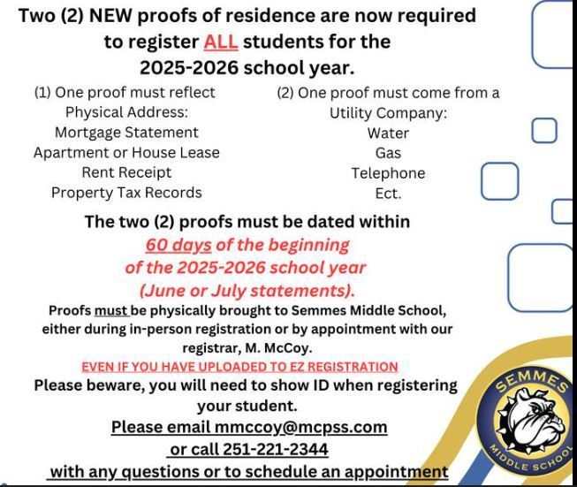 Proofs of residence examples 