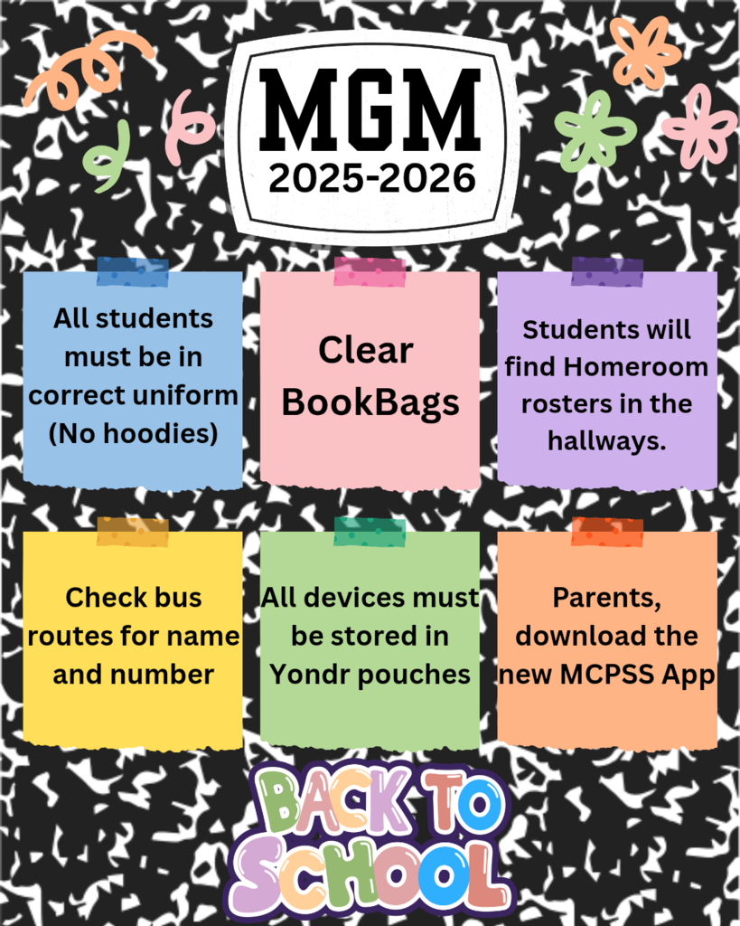 MGM Back to school tab- Reminders about school protocols 