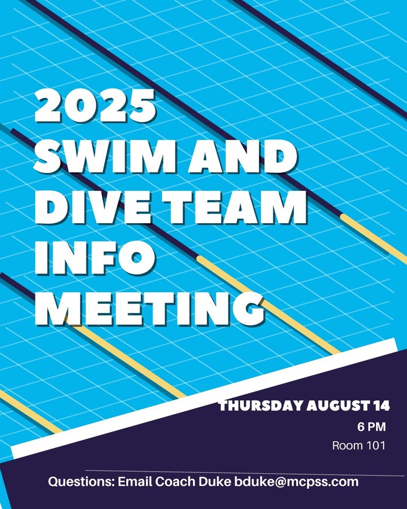 swim and dive meeting Thursday August 14 at 6pm
