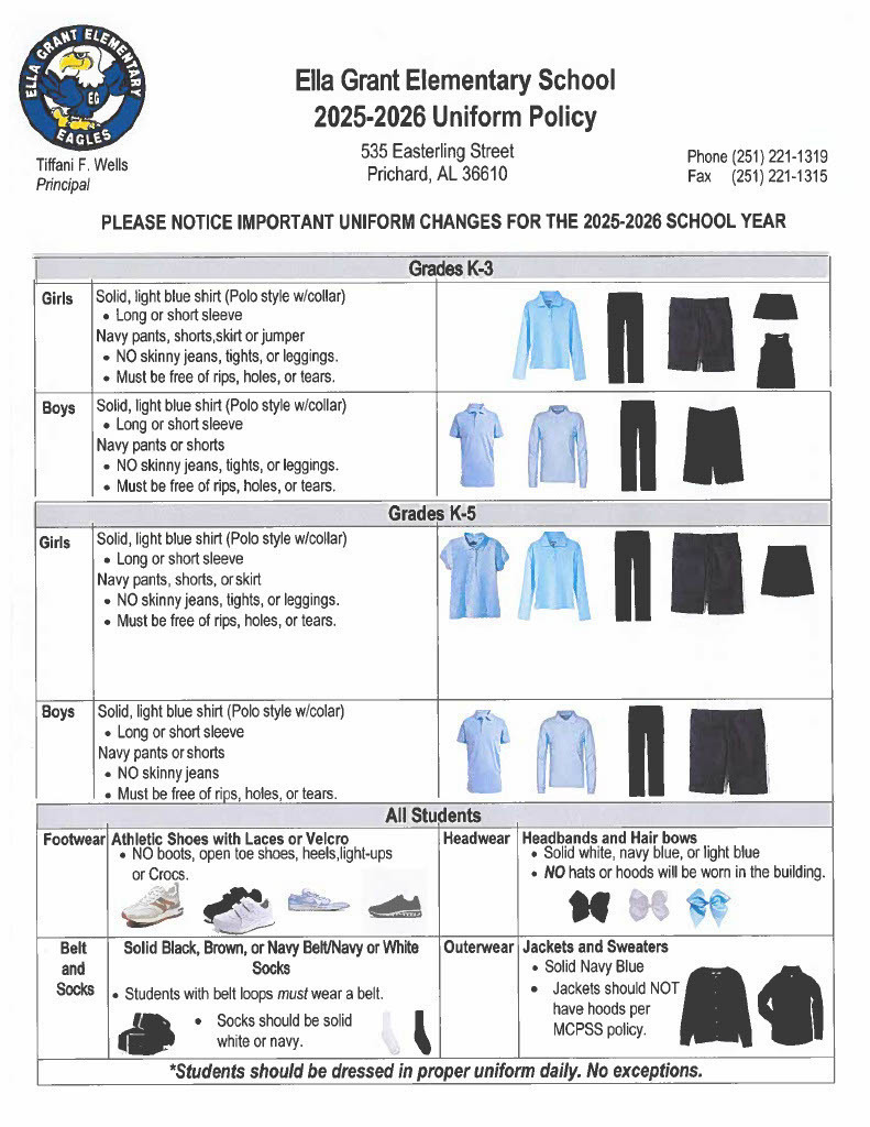 Ella Grant Uniform Policy 2025 - 2026