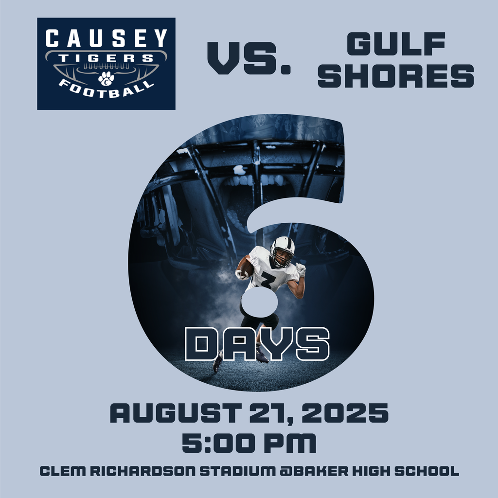 Countdown graphic of for upcoming football game