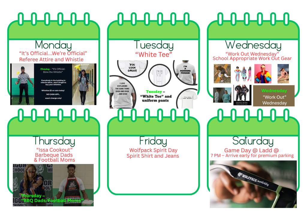 Vigor vs. Blount Student Spirit Week Dress Out Days