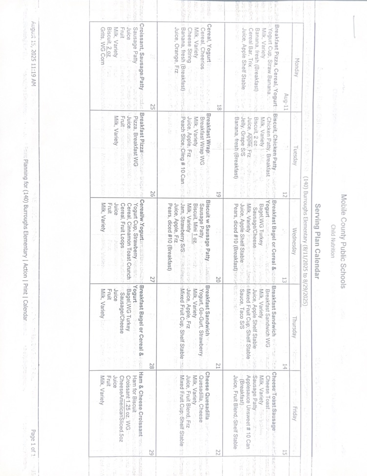 Breakfast Menu