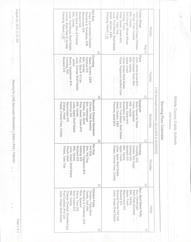 Lunch Menu
