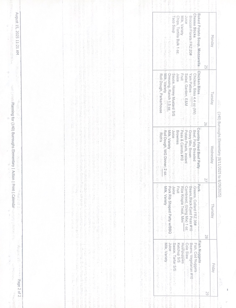 Lunch Menu