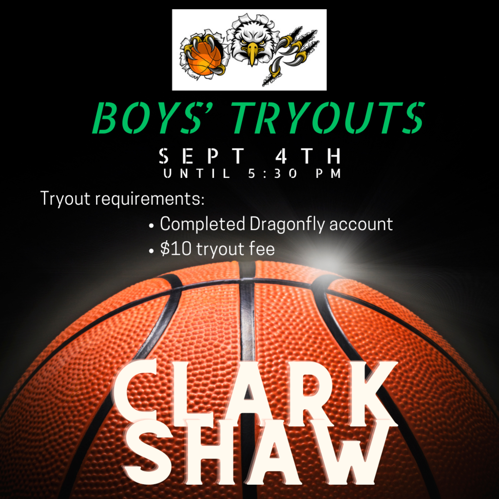 Boys' Tryouts for Basketball- details in the post