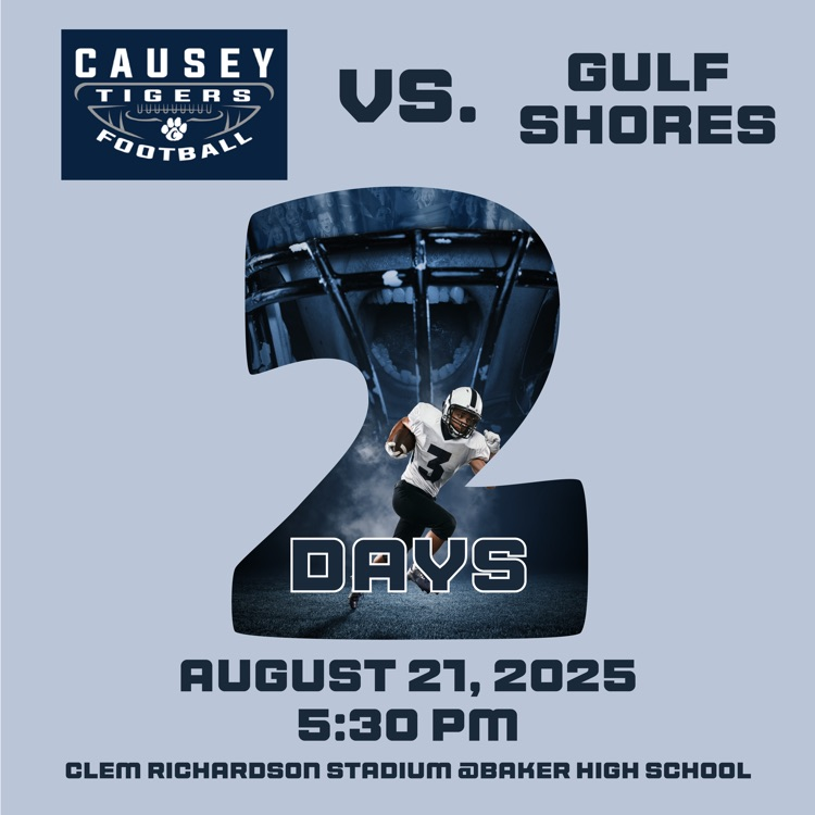 Graphic of a football game countdown 2 days