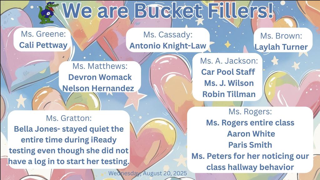 Gilliard Bucket Fillers for 8/20/25