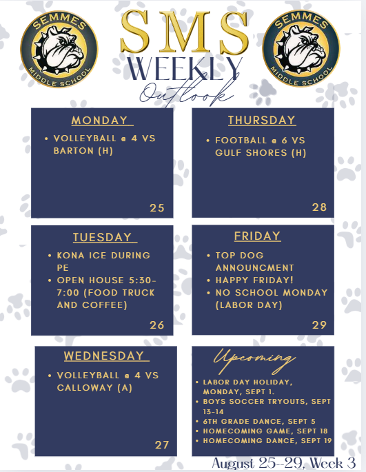 SMS Weekly Outlook Week 3