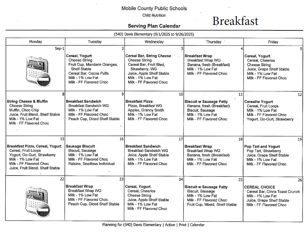 Breakfast - September