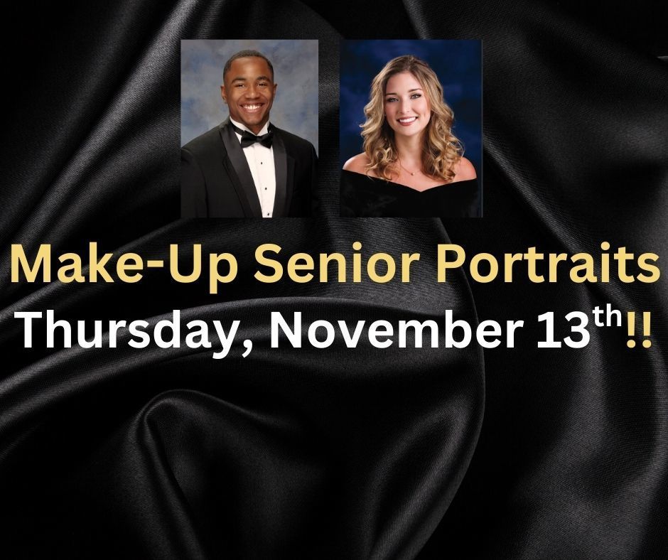 Make-Up Senior Portraits: Thursday, November 13th